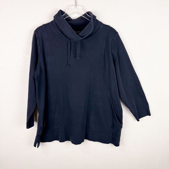 Eileen Fisher Black Sweatshirt Pullover Shirt 1X Artsy Lagenlook - Picture 1 of 6